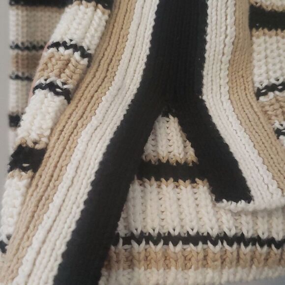 Max STUDIO Striped 100% cotton Knit Pullover Sweater women's medium - Picture 5 of 6